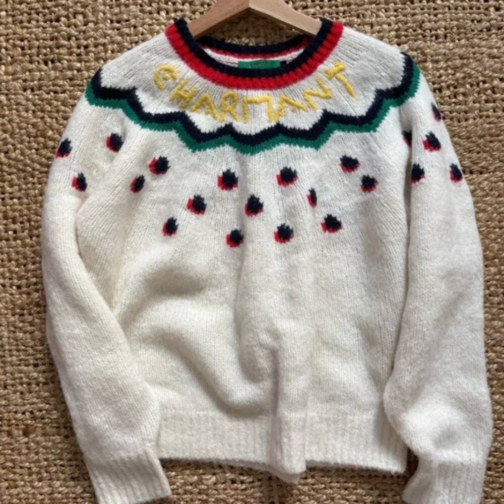 Clare V Charmant Fair Isle Sweater size large